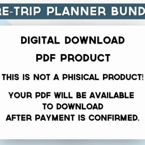 Pre trip travel planner Printable Digital Download PDF